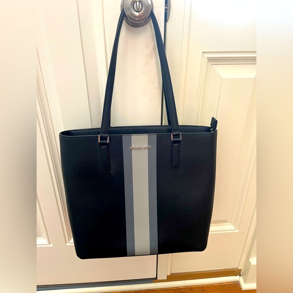 Michael Kors Black and Gray Tote Bag